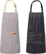 VALOME 2 Pack Kitchen Aprons, Apron for Cooking with 2 Pockets, Unisex Adjustable Neck Strap Chef Aprons for Men Women - Image 8