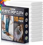 12 x 9 Ft Plastic Drop Cloths (6-Pack) - Disposable Painter's Sheeting & Tarps for Painting, Waterproof Furniture/Couch/Floor Protection - Image 5