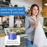 LimonLaviu Plastic Bags - 100 Pack (11.5'x 6.5" x 21') with Handles for Small Business, Restaurants, Grocery & Trash - Image 4