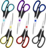 Scissors Set of 6-Pack, 8" Scissors All Purpose Comfort-Grip Handles, Sharp Scissor for Office Home School Craft Sewing Fabric Supplies, High/Middle School Student Teacher, Right/Left Hand - Image 3