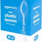 Basics Disposable Clear Plastic Spoons, Premium Quality, BPA Free, Strong, 100 Count