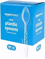 Basics Disposable Clear Plastic Spoons, Premium Quality, BPA Free, Strong, 100 Count - Image 2