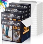 12 x 9 Ft Plastic Drop Cloths (6-Pack) - Disposable Painter's Sheeting & Tarps for Painting, Waterproof Furniture/Couch/Floor Protection - Image 6