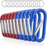 sprookber 3" Aluminum Carabiner D Ring, Caribeener Clips, Spring Snap Hook for Keychain Clip, Set of 10 - Image 5