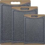 Extra Large Cutting Boards, Plastic Cutting Boards for Kitchen (Set of 3) Cutting Board Set Dishwasher Chopping Board with Juice Grooves Easy-Grip Handles, Dark Grey, Empune - Image 2