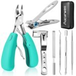 Toenail Clippers for Seniors Thick Toenails, Aucurwen Heavy Duty Toe Nail Clippers Adult Thick Nails Long Handle, Large Toenail Clippers for Thick Nails 7Pcs - Image 2