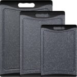 Extra Large Cutting Boards, Plastic Cutting Boards for Kitchen (Set of 3) Cutting Board Set Dishwasher Chopping Board with Juice Grooves Easy-Grip Handles, Dark Grey, Empune - Image 7