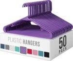 Plastic Hangers 50 Pack White - Clothes Hangers - Makes The Perfect Coat Hanger and General Space Saving Hangers for Closet and New Apartment Essentials - Percheros Ganchos para Colgar Ropa Hangars - Image 7