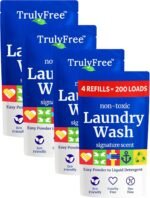 Truly Free Natural Laundry Detergent for Sensitive Skin | Eco Friendly, Plant Based, Baby Clothes Safe | Clean & Easy Powder to Liquid, 1 Empty Reusable Jug + 1 Fill Pack | Signature Scent, 50 Loads - Image 5
