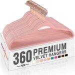 HOUSE DAY Black Velvet Hangers 60 Pack, Non Slip Clothes Felt Hanger Heavy Duty for Coat, Premium Slim Space Saving Suit Hangers for Closet Organizer, 360° Rotating Silver Hook - Image 30