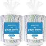 Basics Ultra Disposable Paper Bowls, 20 Oz, Microwave Safe, Soak Proof, Strong & Sturdy, White, 50 Count