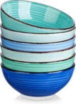 vancasso Bonita Cereal Bowls Set of 6-27 Oz Ceramic Soup Bowls, Microwave & Dishwasher Safe, 6 Inch Colorful Serving Bowls for Kitchen - Image 3