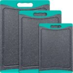 Extra Large Cutting Boards, Plastic Cutting Boards for Kitchen (Set of 3) Cutting Board Set Dishwasher Chopping Board with Juice Grooves Easy-Grip Handles, Dark Grey, Empune - Image 8