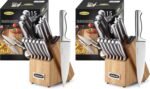 McCook Knife Sets,German Stainless Steel Knife Block Sets with Built-in Sharpener, 15 Piece Chef Knife and More, Razor Sharp, Restaurant Grade, Anti-Rust, Elegant Box for Gift - Image 4