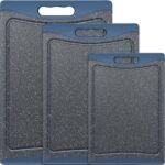 Extra Large Cutting Boards, Plastic Cutting Boards for Kitchen (Set of 3) Cutting Board Set Dishwasher Chopping Board with Juice Grooves Easy-Grip Handles, Dark Grey, Empune - Image 6