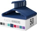 Plastic Hangers 50 Pack White - Clothes Hangers - Makes The Perfect Coat Hanger and General Space Saving Hangers for Closet and New Apartment Essentials - Percheros Ganchos para Colgar Ropa Hangars - Image 2