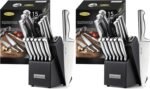 McCook Knife Sets,German Stainless Steel Knife Block Sets with Built-in Sharpener, 15 Piece Chef Knife and More, Razor Sharp, Restaurant Grade, Anti-Rust, Elegant Box for Gift - Image 13