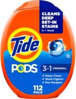 Tide PODS laundry detergent pacs, 3-in-1 Stain Remover, Odor Fighter, Color Protector, 112 Count, HE compatible, Original Scent - Image 27