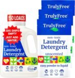 Truly Free Natural Laundry Detergent for Sensitive Skin | Eco Friendly, Plant Based, Baby Clothes Safe | Clean & Easy Powder to Liquid, 1 Empty Reusable Jug + 1 Fill Pack | Signature Scent, 50 Loads - Image 8