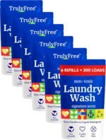 Truly Free Natural Laundry Detergent for Sensitive Skin | Eco Friendly, Plant Based, Baby Clothes Safe | Clean & Easy Powder to Liquid, 1 Empty Reusable Jug + 1 Fill Pack | Signature Scent, 50 Loads - Image 6