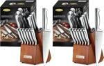 McCook Knife Sets,German Stainless Steel Knife Block Sets with Built-in Sharpener, 15 Piece Chef Knife and More, Razor Sharp, Restaurant Grade, Anti-Rust, Elegant Box for Gift - Image 12