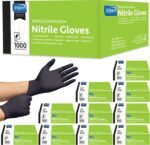 Inspire Black Nitrile Disposable Gloves | 4.5 Nitrile Disposable Safety Medical Cooking Cleaning Gloves - Image 2