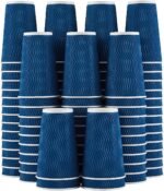 Lamosi 12 oz Disposable Coffee Cups - 120 Pack, Insulated Corrugated Paper Cups 12 oz, Kraft Ripple Wall Cups for Hot Beverage or Cold Drinks Office/Home/Party/Travel/Cafe (Black) - Image 7