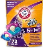 Arm & Hammer Plus OxiClean With Odor Blasters Laundry Detergent 5-IN-1 Power Paks, 42CT (Packaging may vary)