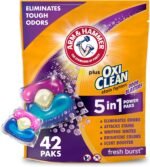 Arm & Hammer Plus OxiClean With Odor Blasters Laundry Detergent 5-IN-1 Power Paks, 42CT (Packaging may vary) - Image 4