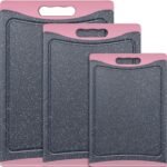 Extra Large Cutting Boards, Plastic Cutting Boards for Kitchen (Set of 3) Cutting Board Set Dishwasher Chopping Board with Juice Grooves Easy-Grip Handles, Dark Grey, Empune - Image 3
