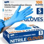 Supmedic Medical Soft Max Nitrile Exam Gloves, 100 Count Latex-Free Powder-Free Non-Sterile Food Safe Disposable Glove, Blue - Image 2