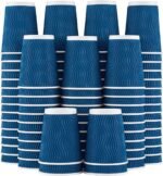Lamosi 12 oz Disposable Coffee Cups - 120 Pack, Insulated Corrugated Paper Cups 12 oz, Kraft Ripple Wall Cups for Hot Beverage or Cold Drinks Office/Home/Party/Travel/Cafe (Black) - Image 2