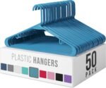 Plastic Hangers 50 Pack White - Clothes Hangers - Makes The Perfect Coat Hanger and General Space Saving Hangers for Closet and New Apartment Essentials - Percheros Ganchos para Colgar Ropa Hangars - Image 6