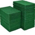YoleShy 40 Pcs Scouring Pad, Dish Scrubber Scouring Pads,4 x 6 inch Green Reusable Household Scrub Pads for Dishes, Kitchen Scrubbers & Metal Grills