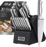 McCook Knife Sets,German Stainless Steel Knife Block Sets with Built-in Sharpener, 15 Piece Chef Knife and More, Razor Sharp, Restaurant Grade, Anti-Rust, Elegant Box for Gift - Image 9