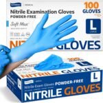 Supmedic Medical Soft Max Nitrile Exam Gloves, 100 Count Latex-Free Powder-Free Non-Sterile Food Safe Disposable Glove, Blue - Image 4