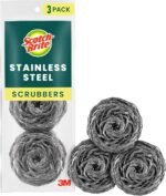 Scotch-Brite Stainless Steel Scrubbers, Scouring Pads for Cleaning Tough Baked-On Messes, Metal Scrubbers for Cleaning Dishes, 3 Scrub Pads - Image 6