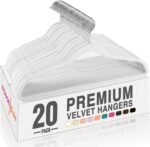 HOUSE DAY Black Velvet Hangers 60 Pack, Non Slip Clothes Felt Hanger Heavy Duty for Coat, Premium Slim Space Saving Suit Hangers for Closet Organizer, 360° Rotating Silver Hook - Image 4
