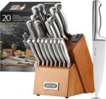 McCook Knife Sets,German Stainless Steel Knife Block Sets with Built-in Sharpener, 15 Piece Chef Knife and More, Razor Sharp, Restaurant Grade, Anti-Rust, Elegant Box for Gift - Image 5